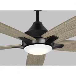 Lowden Smart 60 in. LED Indoor/Outdoor Aged Pewter Ceiling Fan with Light Kit, Remote Control and Reversible Motor by Monte Carlo -Justice Design Sales aged pewter monte carlo ceiling fans with lights 5lwdsm60agpd 4f 1000