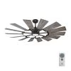 Prairie 52 in. LED Indoor/Outdoor Aged Pewter Ceiling Fan with Light Kit, Light Grey Weathered Oak Blades and Remote by Monte Carlo -Justice Design Sales aged pewter with light grey weathered oak blades monte carlo ceiling fans with lights 14prr52agpd 64 1000