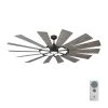 Prairie 72 in. LED Indoor/Outdoor Aged Pewter Ceiling Fan with Light Grey Weathered Oak Blades, Light Kit and Remote by Monte Carlo -Justice Design Sales aged pewter with light grey weathered oak blades monte carlo ceiling fans with lights 14prr72agpd 64 1000