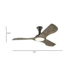 Minimalist 56 in. LED Indoor/Outdoor Aged Pewter Ceiling Fan with Light Grey Weathered Oak Blades and Remote Control by Monte Carlo -Justice Design Sales aged pewter with light grey weathered oak blades monte carlo ceiling fans with lights 3mnlr56agpd v1 4f 1000