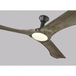 Minimalist Max 72 in. LED Indoor/Outdoor Aged Pewter Ceiling Fan with Light Grey Weathered Oak Blades and Remote Control by Monte Carlo -Justice Design Sales aged pewter with light grey weathered oak blades monte carlo ceiling fans with lights 3mnlr72agpd v1 c3 1000
