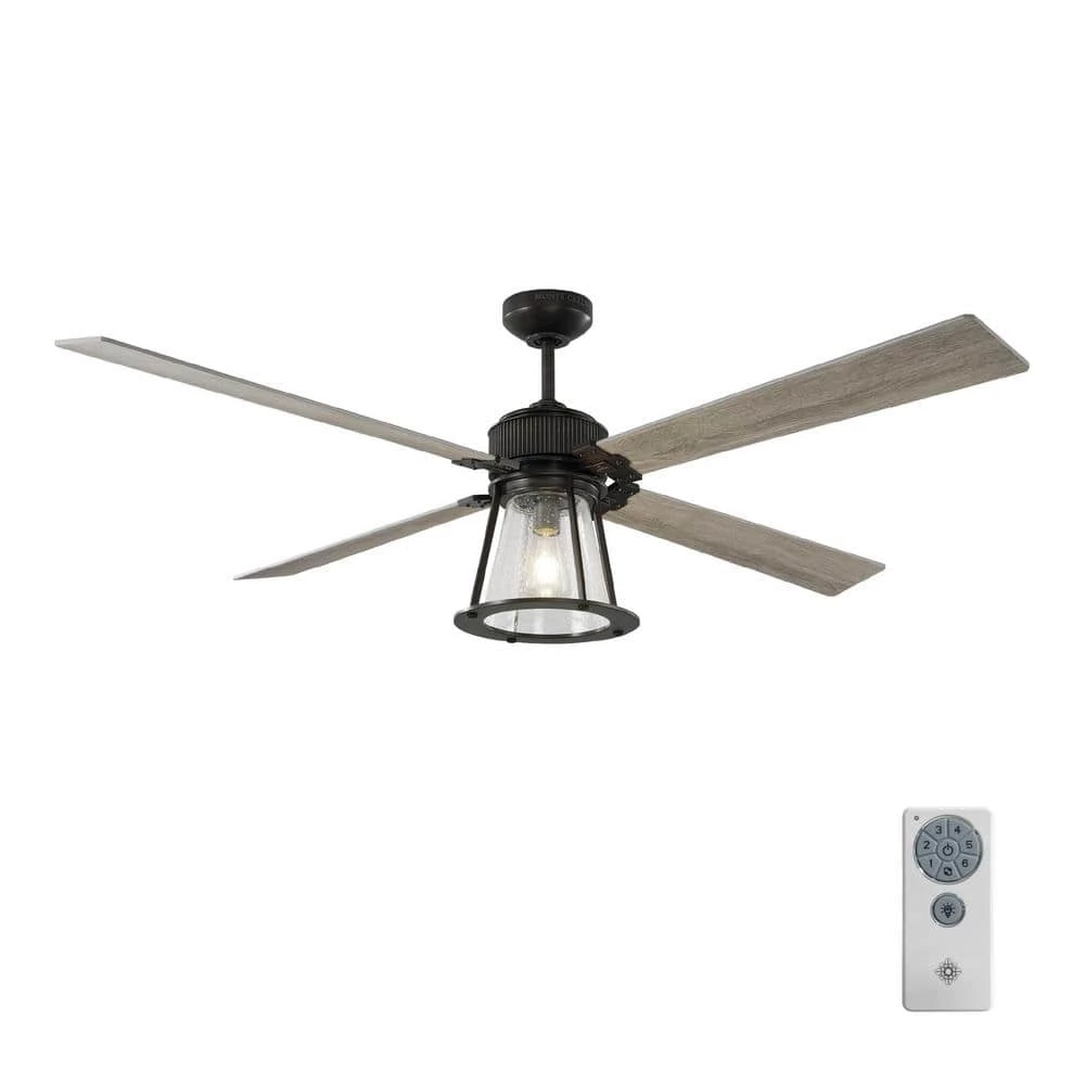 Rockland 60 in. Indoor/Outdoor Aged Pewter Ceiling Fan with Light Kit Light, Grey Weathered Oak Blades and Remote by Monte Carlo 3 Rockland 60 in. Indoor/Outdoor Aged Pewter Ceiling Fan with Light Kit Light, Grey Weathered Oak Blades and Remote by Monte Carlo