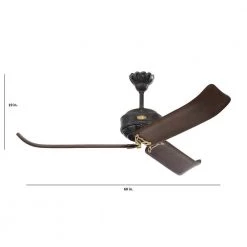 Cupra 60 in. Indoor Antique Iron with Hand Rubbed Antique Brass Ceiling Fan with Remote Control by Monte Carlo -Justice Design Sales antique iron monte carlo ceiling fans without lights 3cpr60atihab 31 1000