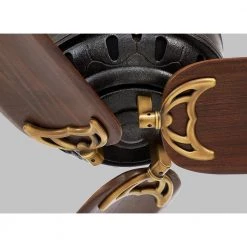 Cupra 60 in. Indoor Antique Iron with Hand Rubbed Antique Brass Ceiling Fan with Remote Control by Monte Carlo -Justice Design Sales antique iron monte carlo ceiling fans without lights 3cpr60atihab 40 1000