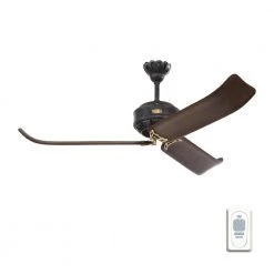 Cupra 60 in. Indoor Antique Iron with Hand Rubbed Antique Brass Ceiling Fan with Remote Control by Monte Carlo