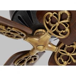 Volta 60 in. Indoor Antique Iron with Hand-Rubbed Antique Brass Ceiling Fan with Remote Control by Monte Carlo -Justice Design Sales antique iron monte carlo ceiling fans without lights 4gir60atihab 4f 1000