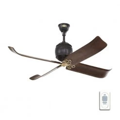 Volta 60 in. Indoor Antique Iron with Hand-Rubbed Antique Brass Ceiling Fan with Remote Control by Monte Carlo