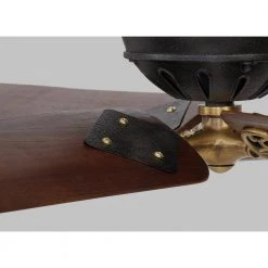 Volta 60 in. Indoor Antique Iron with Hand-Rubbed Antique Brass Ceiling Fan with Remote Control by Monte Carlo -Justice Design Sales antique iron monte carlo ceiling fans without lights 4gir60atihab d4 1000