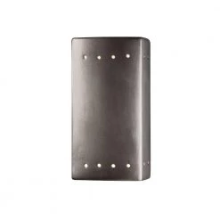 Ambiance 1-Light Antique Silver Solar LED Outdoor Wall Lantern Sconce by Justice Design