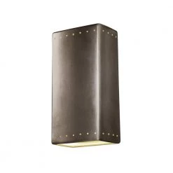 Ambiance 1-Light Antique Silver Solar LED Outdoor Wall Lantern Sconce by Justice Design