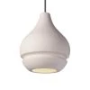 Radiance Arabesque 1-Light Brushed Nickel Ceramic Pendant with Bisque Shade by Justice Design -Justice Design Sales bisque justice design chandeliers cer 6400 bis nckl 64 1000