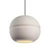 Radiance Sphere 1-Light Polished Chrome Ceramic Pendant with Bisque Shade by Justice Design -Justice Design Sales bisque justice design chandeliers cer 6415 bis crom 64 1000