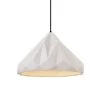 Radiance Geometric 1-Light Matte Black Ceramic Pendant with Bisque Shade by Justice Design