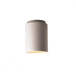 Radiance 6.5 in. 1-Light Cylinder Bisque Ceramic Flush Mount by Justice Design