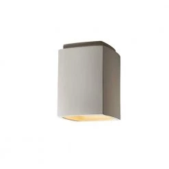 Radiance 6.5 in. 1-Light Rectangle Bisque Ceramic Flush Mount by Justice Design