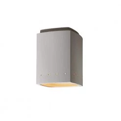 Radiance 6.5 in. 1-Light Rectangle with Perfs Bisque Ceramic Flush Mount by Justice Design