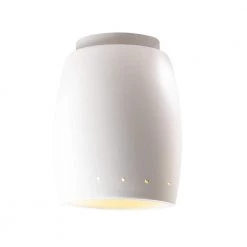 Radiance Collection 6.75 in. 1-Light Bisque LED Flush-Mount by Justice Design