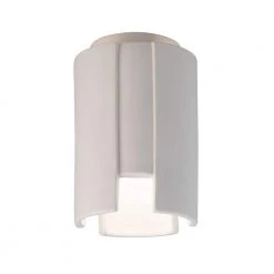 Radiance Collection 6.25 in. 1-Light Bisque LED Flush-Mount by Justice Design