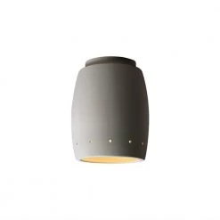 Radiance 1-Light Bisque LED Outdoor Flush Mount with Curved Perfs by Justice Design