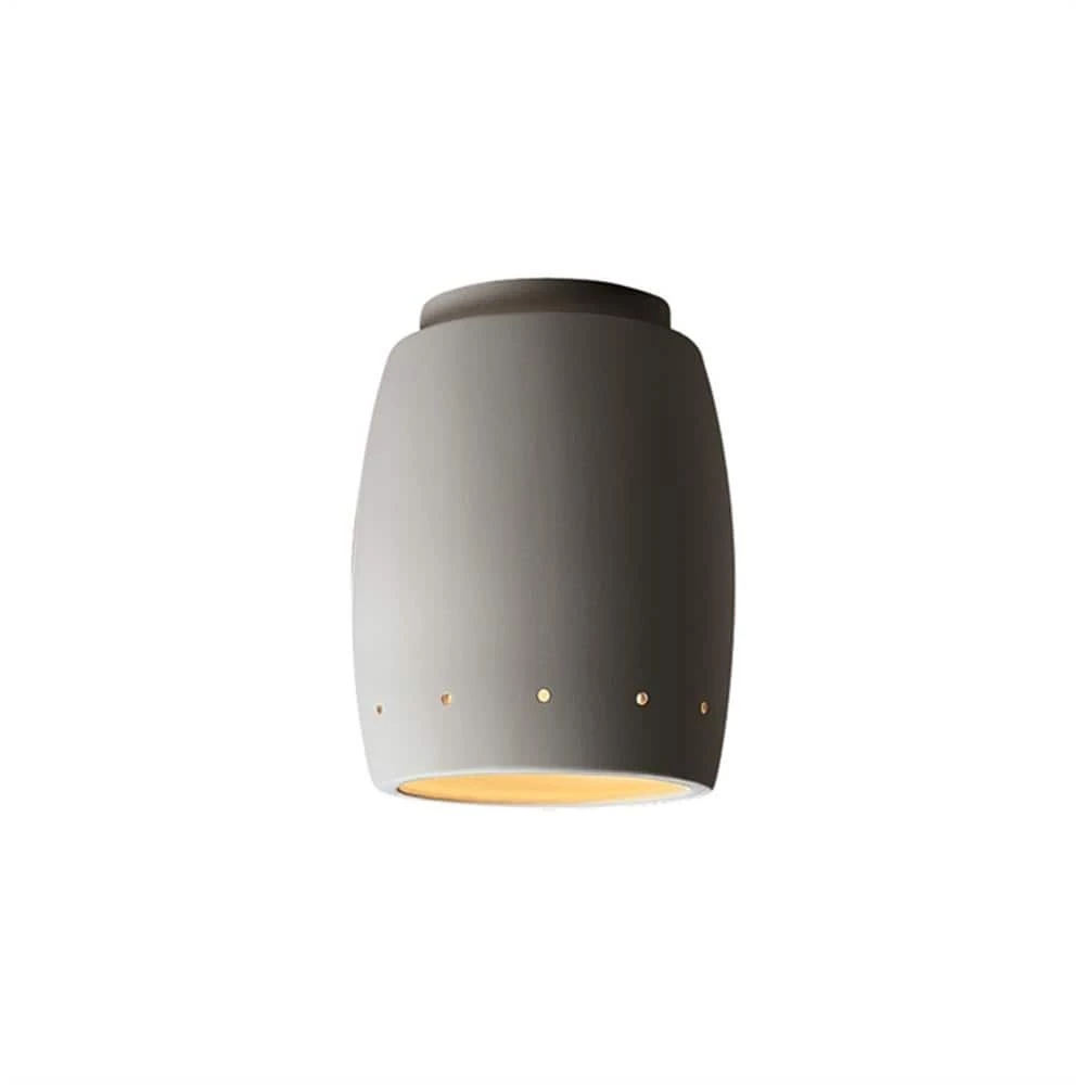 Radiance 1-Light Bisque LED Outdoor Flush Mount with Curved Perfs by Justice Design 3 Radiance 1-Light Bisque LED Outdoor Flush Mount with Curved Perfs by Justice Design