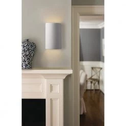 Ambiance 1-Light Small Cylinder Bisque Wall Sconce by Justice Design -Justice Design Sales bisque justice design vanity lighting cer 0945 bis 31 1000