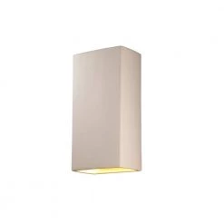 Ambiance 2-Light Really Big Rectangle Bisque Wall Sconce by Justice Design