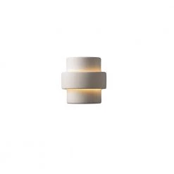 Ambiance 1-Light Small Step Bisque Wall Sconce by Justice Design