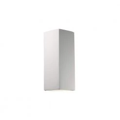 Ambiance 2-Light ADA Peaked Rectangle Bisque Wall Sconce by Justice Design
