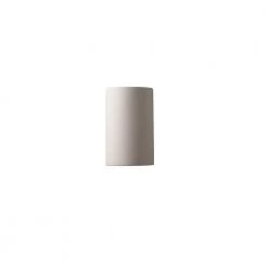 Ambiance 1-Light Small ADA Cylinder Bisque Ceramic Wall Sconce by Justice Design