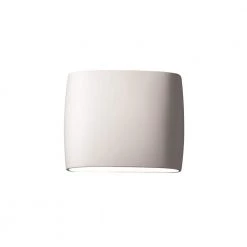Ambiance 2-Light Wide ADA Oval Bisque Ceramic Wall Sconce by Justice Design