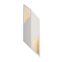 Ambiance Large Rhomboid 18-Watt Bisque Integrated LED Ceramic Wall Sconce by Justice Design