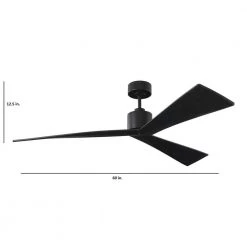 Adler 60 in. Indoor/Outdoor Black Ceiling Fan with Sloped Black Blades, DC Motor and 6-Speed Remote Control by Monte Carlo -Justice Design Sales black with black blades monte carlo ceiling fans without lights 3adr60bkbk a0 1000