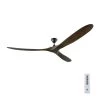 Maverick Super Max 88 in. Indoor/Outdoor Black Ceiling Fan with Dark Walnut Balsa Blades, DC Motor and Remote Control by Monte Carlo -Justice Design Sales black with dark walnut blades monte carlo ceiling fans without lights 3mavr88bk 64 1000
