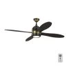 TOB by Thomas O'Brien Metrograph 56 in. Integrated LED Indoor Bronze and Antique Brass Ceiling Fan with Remote Control by Monte Carlo -Justice Design Sales bronze and antique brass monte carlo ceiling fans with lights 4tsr56bnzhabd 64 1000