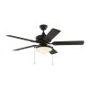 Haven 52 in. Indoor/Outdoor Bronze LED Ceiling Fan with Light Kit by Monte Carlo -Justice Design Sales bronze monte carlo ceiling fans with lights 5hvo52bzd 64 1000