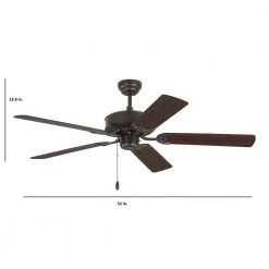 Haven DC 52 in. Indoor Traditional Bronze Ceiling Fan with Pull Chain and Remote Control by Monte Carlo -Justice Design Sales bronze monte carlo ceiling fans without lights 5hvdc52bz 4f 1000
