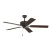 Haven DC 52 in. Indoor Traditional Bronze Ceiling Fan with Pull Chain and Remote Control by Monte Carlo -Justice Design Sales bronze monte carlo ceiling fans without lights 5hvdc52bz 64 1000