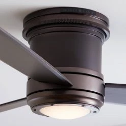 TOB by Thomas O'Brien Aerotour Semi-Flush 56 in. Integrated LED Bronze Ceiling Fan with and DC Motor and Remote Control by Monte Carlo -Justice Design Sales bronze with dark mahogany blades monte carlo ceiling fans with lights 3tahr56bnzd fa 1000