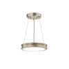 Fusion Bevel 21-Watt Integrated LED Brushed Brass Pendant with Opal Glass Shade by Justice Design -Justice Design Sales brushed brass justice design chandeliers fsn 4190 opal brss 64 1000