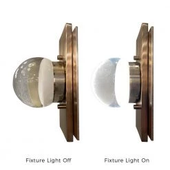 Fusion Luna ADA 3.5 in. Brushed Brass LED Wall Sconce with Clear Glass Shade by Justice Design -Justice Design Sales brushed brass justice design vanity lighting fsn 4041 clop brss 4f 1000