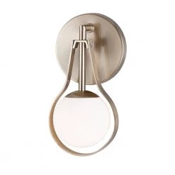 Fusion Pearl ADA 5 in. Brushed Brass LED Wall Sconce with Opal Glass Shade by Justice Design