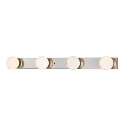 4 Brushed Nickel, Clear with Opal Backing LED Light Wall Sconce by Justice Design