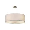 Textile Classic 6-Light Brushed Nickel Drum Pendant with White Linen Fabric Shade by Justice Design -Justice Design Sales brushed nickel justice design chandeliers fab 9592 whte nckl 64 1000