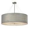 Textile Classic 8-Light Brushed Nickel Drum Pendant with Gray Linen Fabric Shade by Justice Design -Justice Design Sales brushed nickel justice design chandeliers fab 9594 gray nckl 64 1000