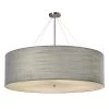 Textile Classic 8-Light Brushed Nickel Drum Pendant with Gray Linen Fabric Shade by Justice Design -Justice Design Sales brushed nickel justice design chandeliers fab 9597 gray nckl 64 1000