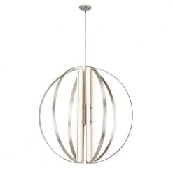 300-Watt Integrated LED Brushed Nickel Chandelier by Justice Design
