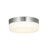 Fusion Pixel 7 in. 1-Light Brushed Nickel Round LED Flush-Mount with Opal Glass Shade by Justice Design -Justice Design Sales brushed nickel justice design flush mount lights fsn 4131 opal nckl 64 1000