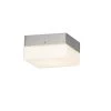 Fusion Pixel 5 in. 1-Light Brushed Nickel LED Square Flush-Mount with Opal Glass Shade by Justice Design