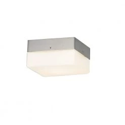 Fusion Pixel 5 in. 1-Light Brushed Nickel LED Square Flush-Mount with Opal Glass Shade by Justice Design