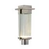Fusion Collection Pacific Family 1-Light Nickel, Gray, Clear LED Outdoor Post Light by Justice Design -Justice Design Sales brushed nickel justice design outdoor flush mount lights fsn 7542w rain nckl 64 1000